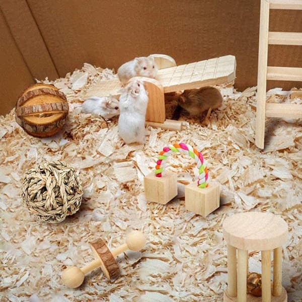 MT0018 Hamster Seesaw Climbing Ladder Gnawing Teeth String Wooden Set Toy(11 PCS/Set)