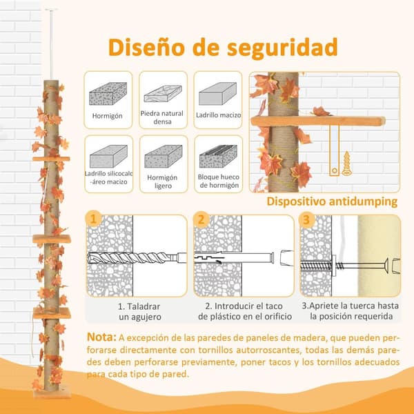 Kiipeilypuu 202-242 cm Orange