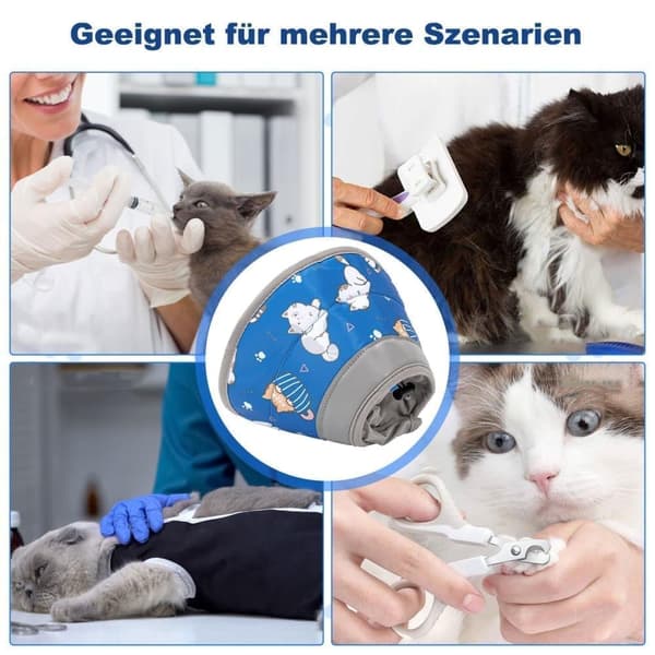 Kattens skyddshalsband, mjukt och justerbart för att förhindra slickning av sår