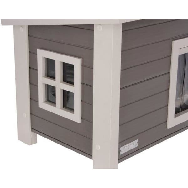 Kattehus - KERBL - ECO Eli - Grå/Hvid - 57 x 45 x 43 cm
