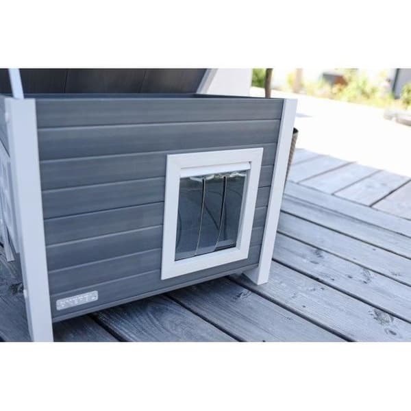 Kattehus - KERBL - ECO Eli - Grå/Hvid - 57 x 45 x 43 cm