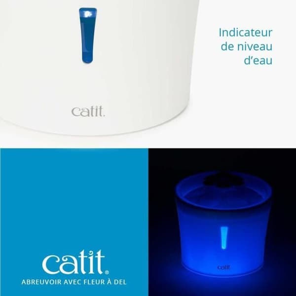 Catit Flower kattvattenfontän - 3L - Med LED - Blå