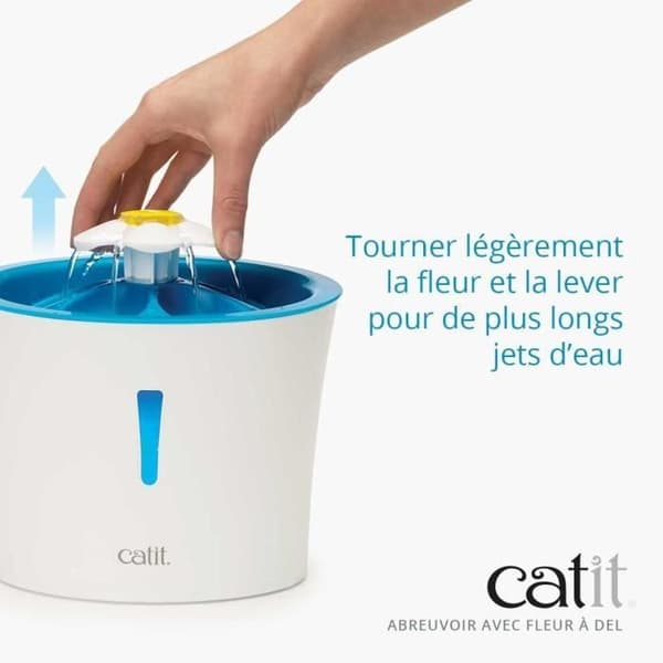 Catit Flower kattvattenfontän - 3L - Med LED - Blå