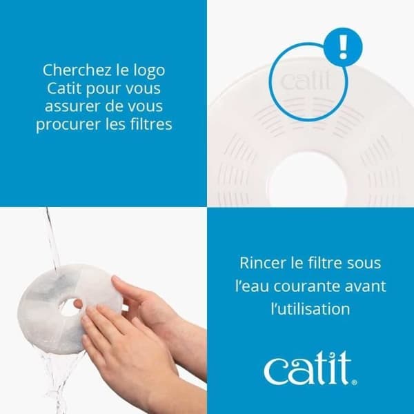Catit Flower kattvattenfontän - 3L - Med LED - Blå