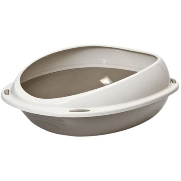AIME Oval kattlåda med avtagbar kant - 57 x 40 x 19 cm - För katter