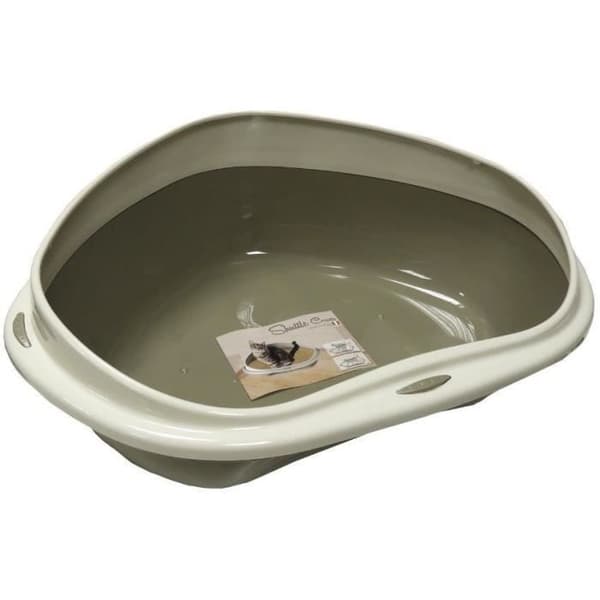 AIME Kattlåda med hörnbricka - 58 x 48 x 20,5 cm - För kattungar