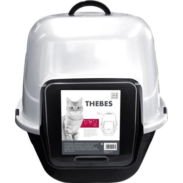 MPETS Thebe toilet - 62x53x58 cm - Sort og hvid - Til killinger