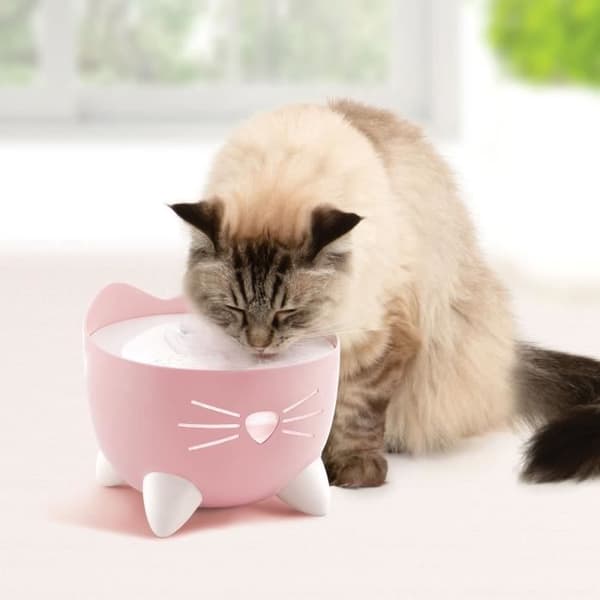 Kattefontæne - CATIT - PIXI - 2,5L - Med LED - Tre vandflowindstillinger - Lyserød