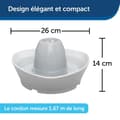 Miniatyrbillede 3 af 6: PetSafe StreamSide Keramisk Kæledyrsfontæne 1,8L - Ideel til Katte og Små Hunde, Stille, Vand