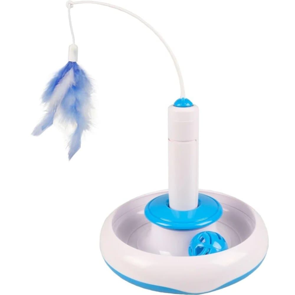 FLAMINGO kattelegetøj med fjer og bold 18 cm