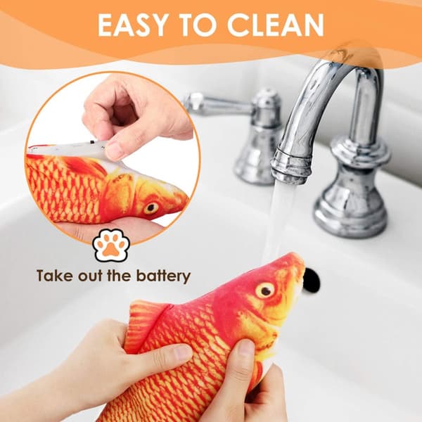 INF Interaktiv kattleksak Sprattlande Fisk Orange