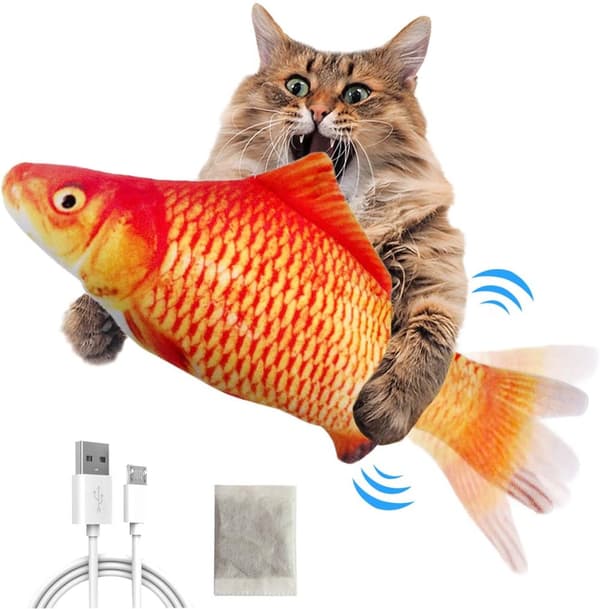 INF Interaktiv kattleksak Sprattlande Fisk Orange