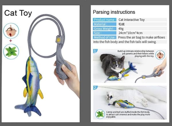 kattelegetøj Manuel airbag Twisting Fish Simulation Fish