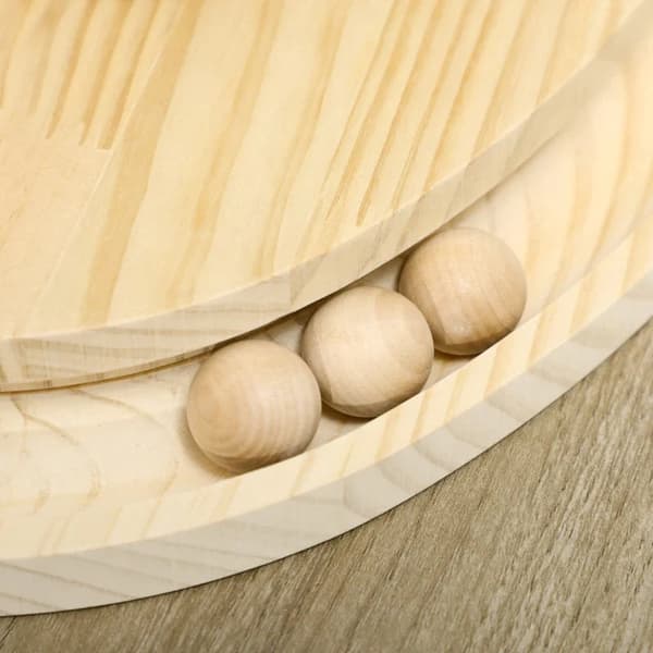 Rootz Interactive Cat Toy - Ridseoverflade - Oval marmorbane - Fyrretræ - Naturlig + Kaffe - 39,5 x 32,5 x 14,5 cm
