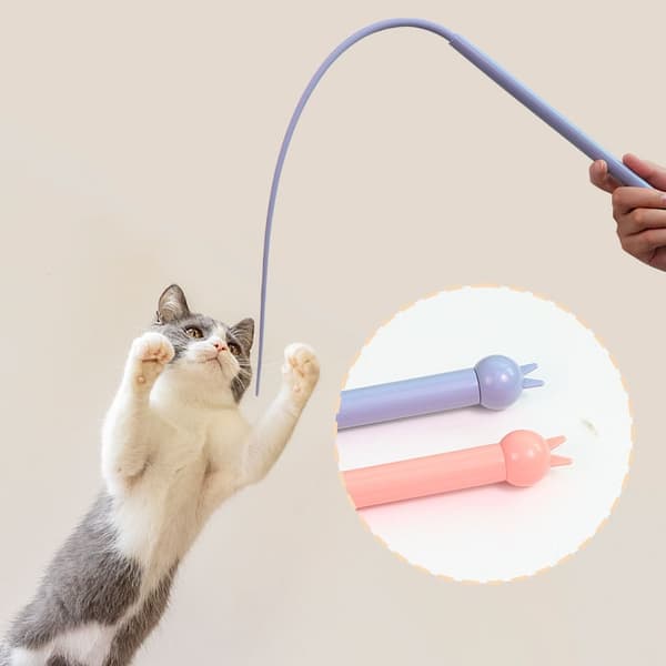 INF Interactive Cat Teaser Wand med utbytbar silikonände