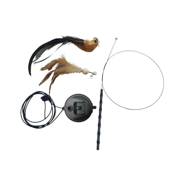 INF Cat Interactive Toy Set, Handheld Feather Teaser Wand