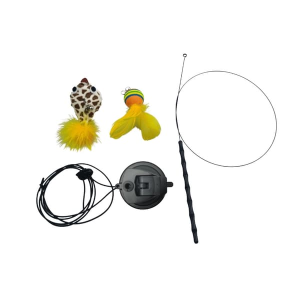 INF Cat Interactive Toy Set, Handheld Feather Teaser Wand
