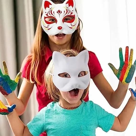 10 maalattavaa kissanaamiota – tee-se-itse valkoiset naamiot naamiaisiin ja Halloweeniin