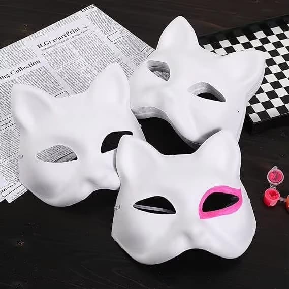 10 maalattavaa kissanaamiota – tee-se-itse valkoiset naamiot naamiaisiin ja Halloweeniin