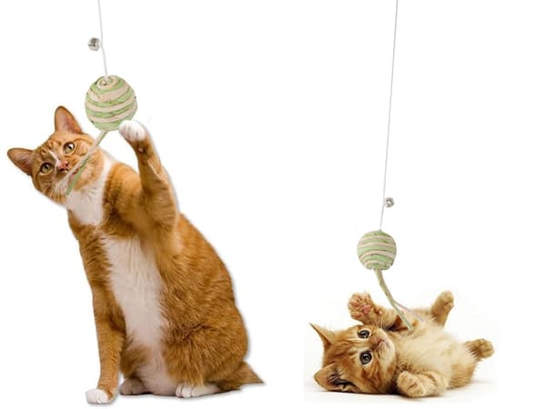 Katteleke på Pinne - Ball & Bjelle - Leke for Katter