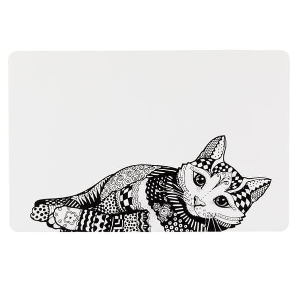 Zentangle bordstablett, 44 × 28 cm, vit/svart Svart, Grå
