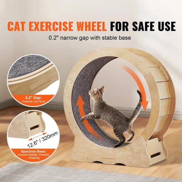 29.5" ytterdiameter mångsidigt katt träningshjul för de flesta katter, hållbar och säker, låg ljudnivå