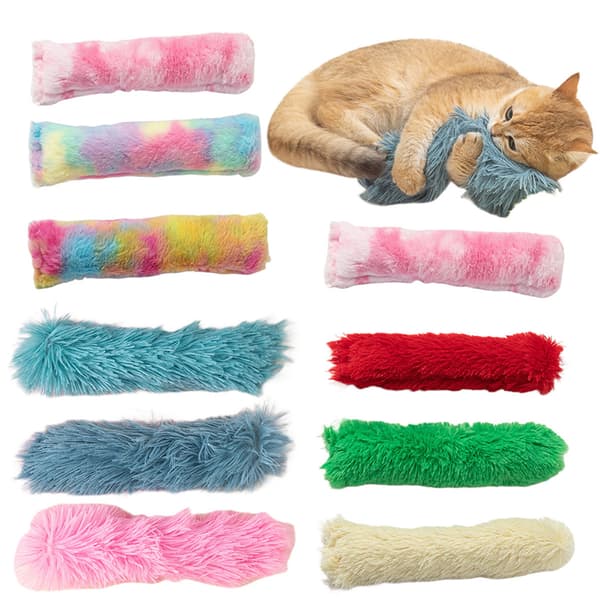 INF Plysstribet pude med knitrelyd til katte