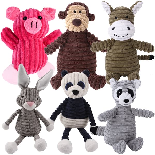 INF Corduroy Sheep Dog Toy - Squeaky Plush Toy til hvalpe