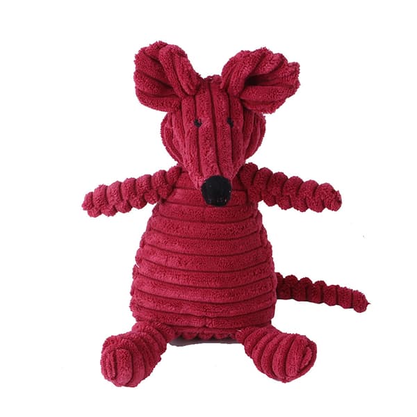 INF Corduroy Plush Mouse Dog Toy - Squeaky & Fun
