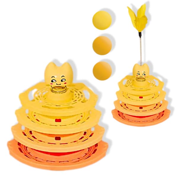 Kattleksak - orange och gul