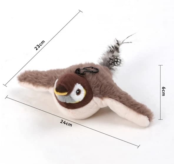 Elektronisk interaktiv flygende fugl Katteleke Hengende Kjæledyr Fladdervinger Sparrow Med USB-lading!