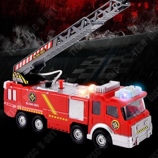 TD® Electric Toys Universal bilset för barn, Ljusande vattenjetbrandbilsmodell, barnleksaker