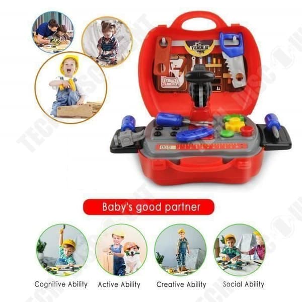 TD® Kids Craft Tool Set - Rollspel 2-6 år för pojkar, 19st färgglada Craft Tool Kit
