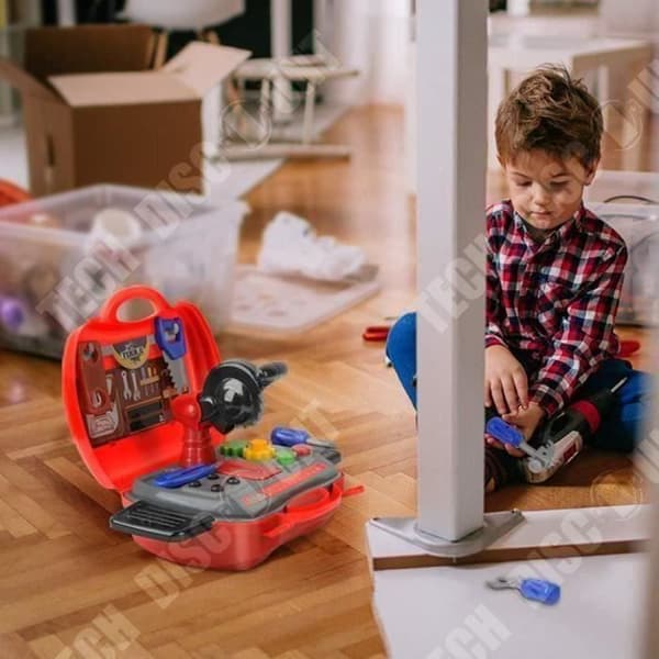 TD® Kids Craft Tool Set - Rollspel 2-6 år för pojkar, 19st färgglada Craft Tool Kit