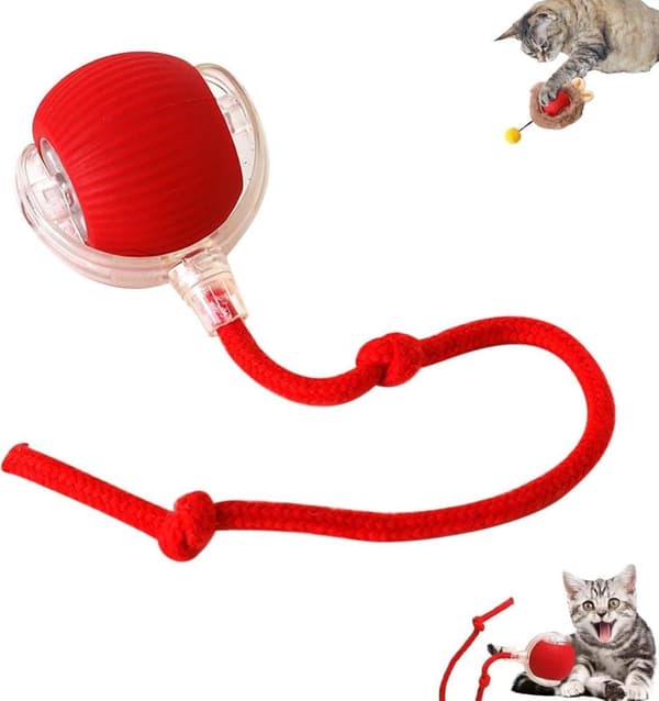 Leksak till Katt och Hundar , Interaktiv Kattleksak, Interaktiv Hund Smart Boll Leksak- Boll som rör sig-Auto-Rolling