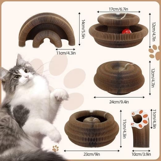 2-in-1 Magic Cat -raapimismatto kelloilla – taitettava ja viihdyttävä kissoille