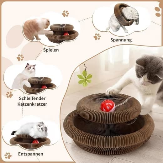 2-in-1 Magic Cat -raapimismatto kelloilla – taitettava ja viihdyttävä kissoille