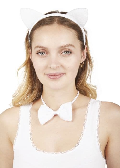 P'TIT Clown re14015 - Vit Set med vit katt med svans
