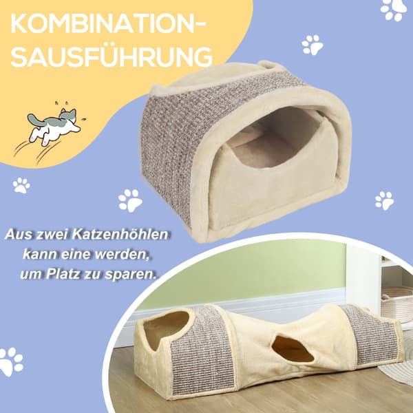Kat-tunnel, 107x38x29 cm, Beige