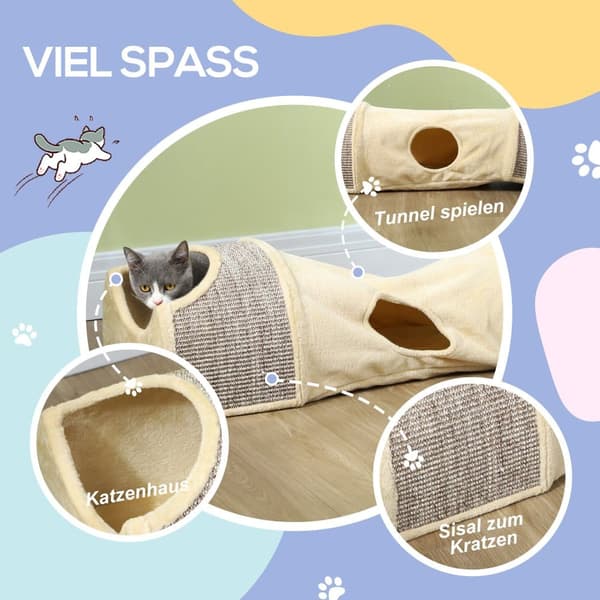 Kat-tunnel, 107x38x29 cm, Beige