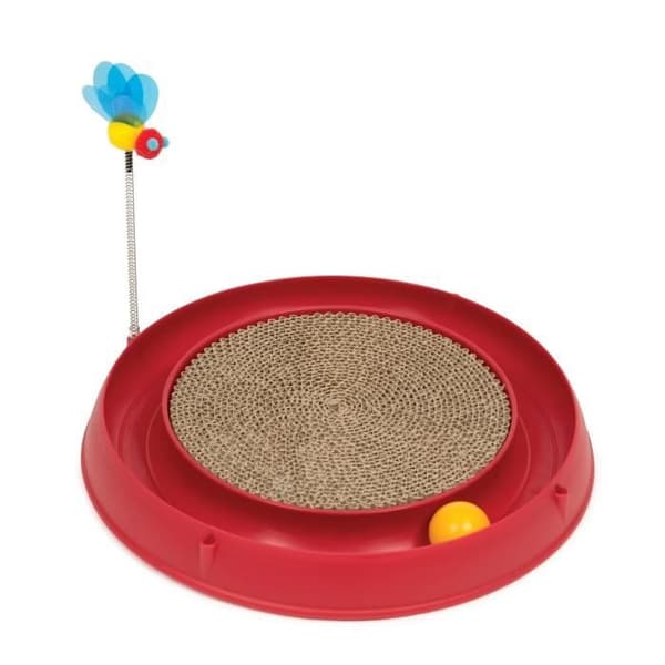 CAT IT-kurs 3 i 1 med boll och klösbräda - Ø 36 cm - Röd - För katter