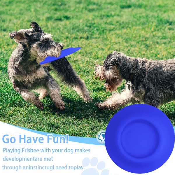 INF Ny silikon frisbee for kjæledyr - Trygg og morsom for hunden din Blå