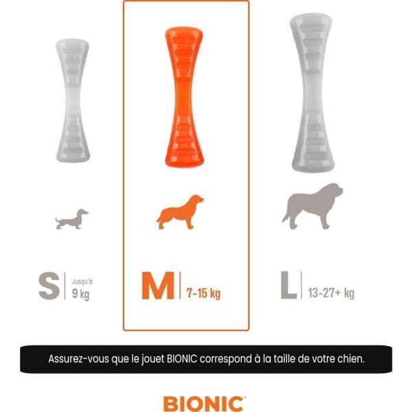 Koiranlelu - BIONIC - Urban stick - Koko M 23 cm - Valmistettu erittäin kestävästä kumista - lyijytön, BPA:n ja ftalaattiton