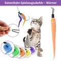 Miniatyrbild 5 av 7: Lollanda Kattleksaksset 12 Delar med Teleskopfiskespö, Fjädrar, Insekter och Klockor, Miljövänlig för Innekatter