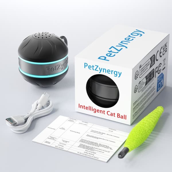 INF Interaktivt kjæledyrleketøy for katter - Smart Teaser Tumbler Ball Sort