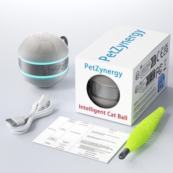 INF Interaktivt kjæledyrleketøy for katter - Smart Teaser Tumbler Ball Grå