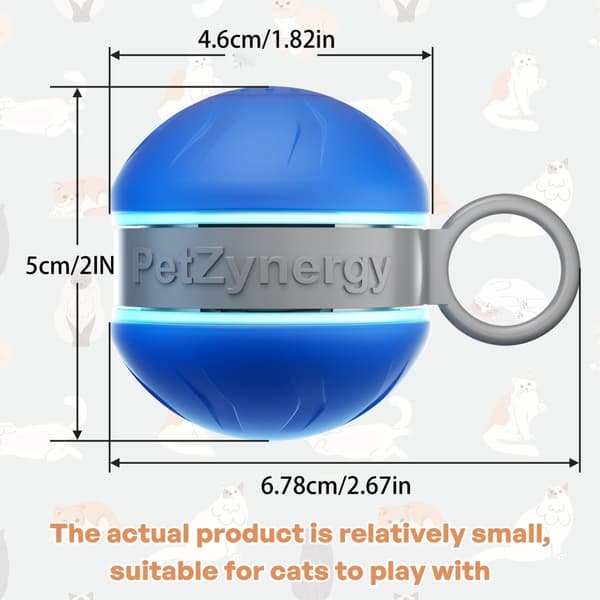 INF Interaktivt kjæledyrleketøy for katter - Smart Teaser Tumbler Ball Blå