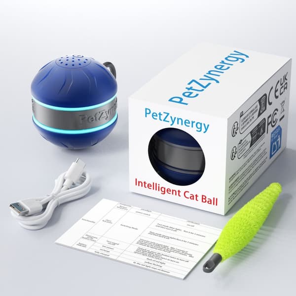 INF Interaktivt kjæledyrleketøy for katter - Smart Teaser Tumbler Ball Blå