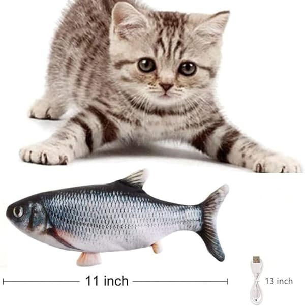 OBOSOE Elektrisk Kattelegetøj - 3D Fisk