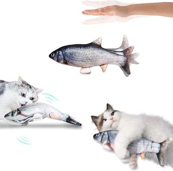 OBOSOE Elektrisk Kattelegetøj - 3D Fisk
